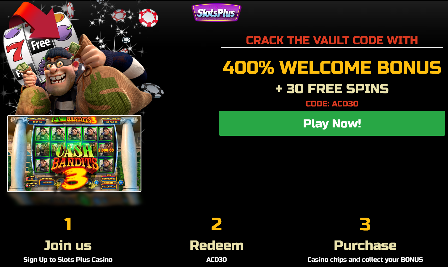 400% WELCOME
                        BONUS | + 30 FREE SPINS |
